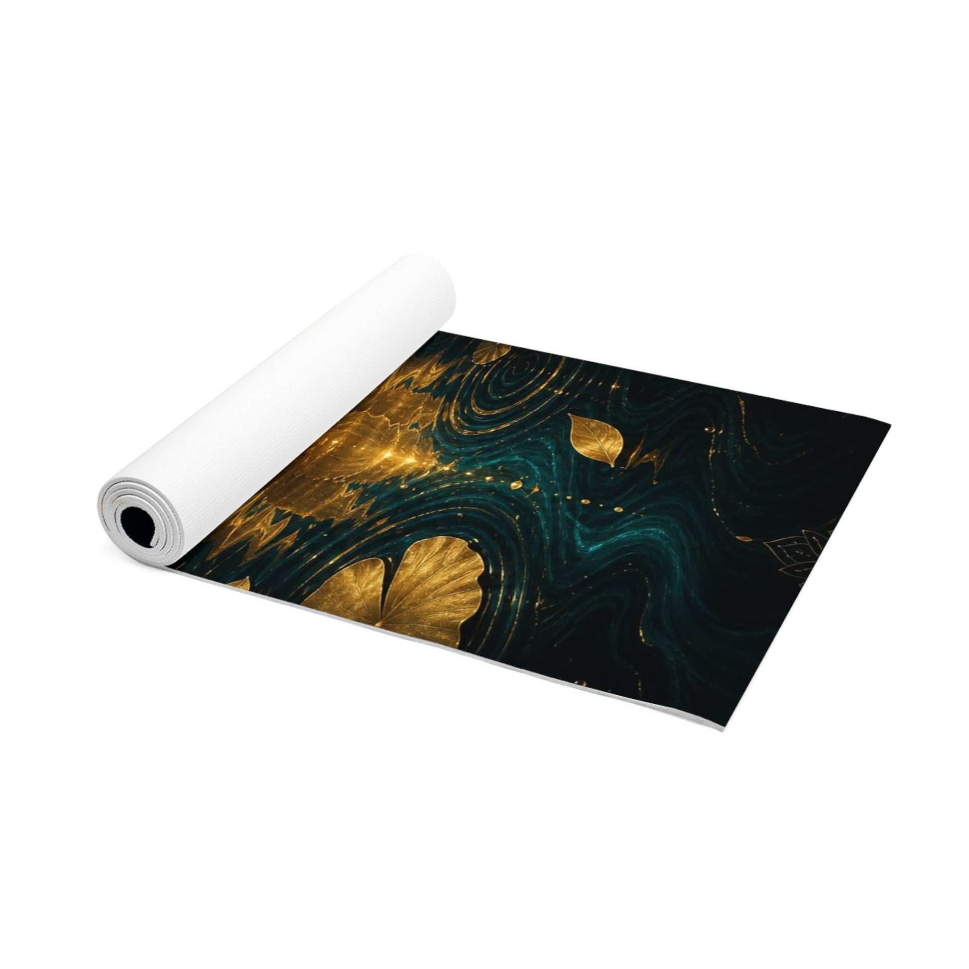 Golden Lotus Meditation Foam Yoga Mat | Lotus Flower Mandala Design - Best Yoga Mats for Home Workouts