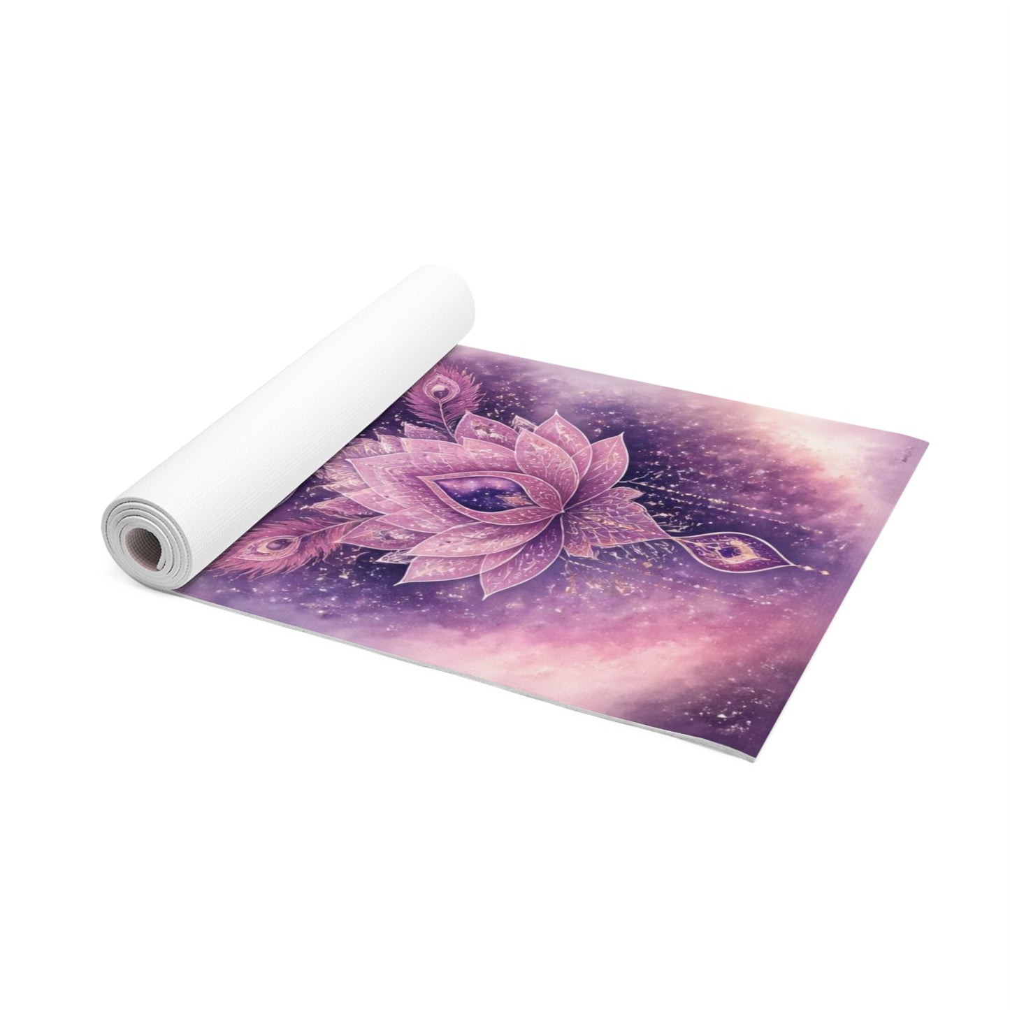 Purple Lotus Mandala Foam Yoga Mat | Floral Spiritual Meditation Mat - Best Yoga Mats for Home Workouts