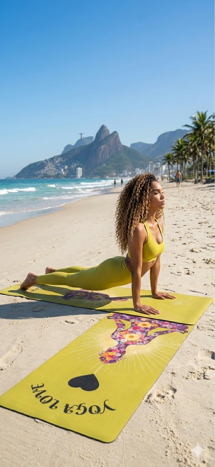 Floral Meditating Figure Yoga Love Foam Yoga Mat | Pink Chakra Design - Best Yoga Mats for Home Workouts
