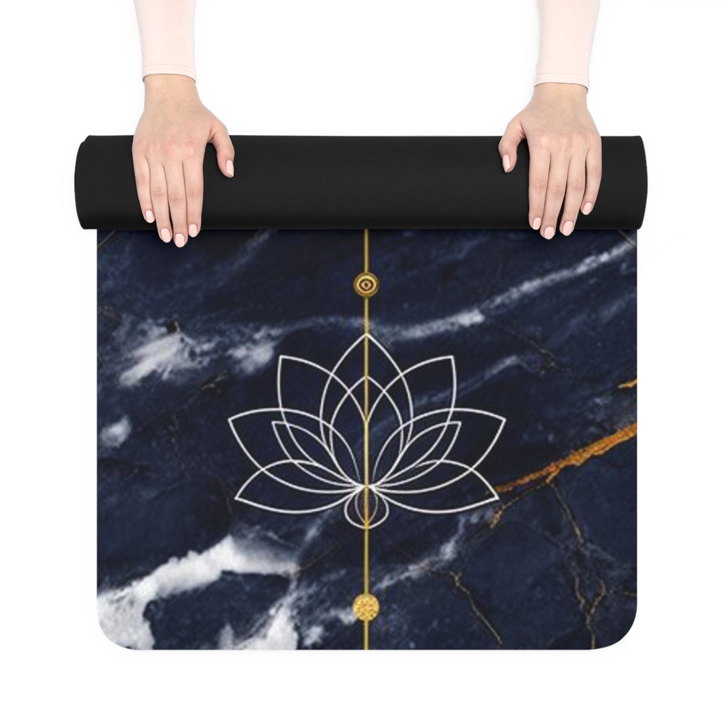 Sacred Geometry Lotus Rubber Yoga Mat | Mandala Metatron Design - Best Yoga Mats for Home Workouts