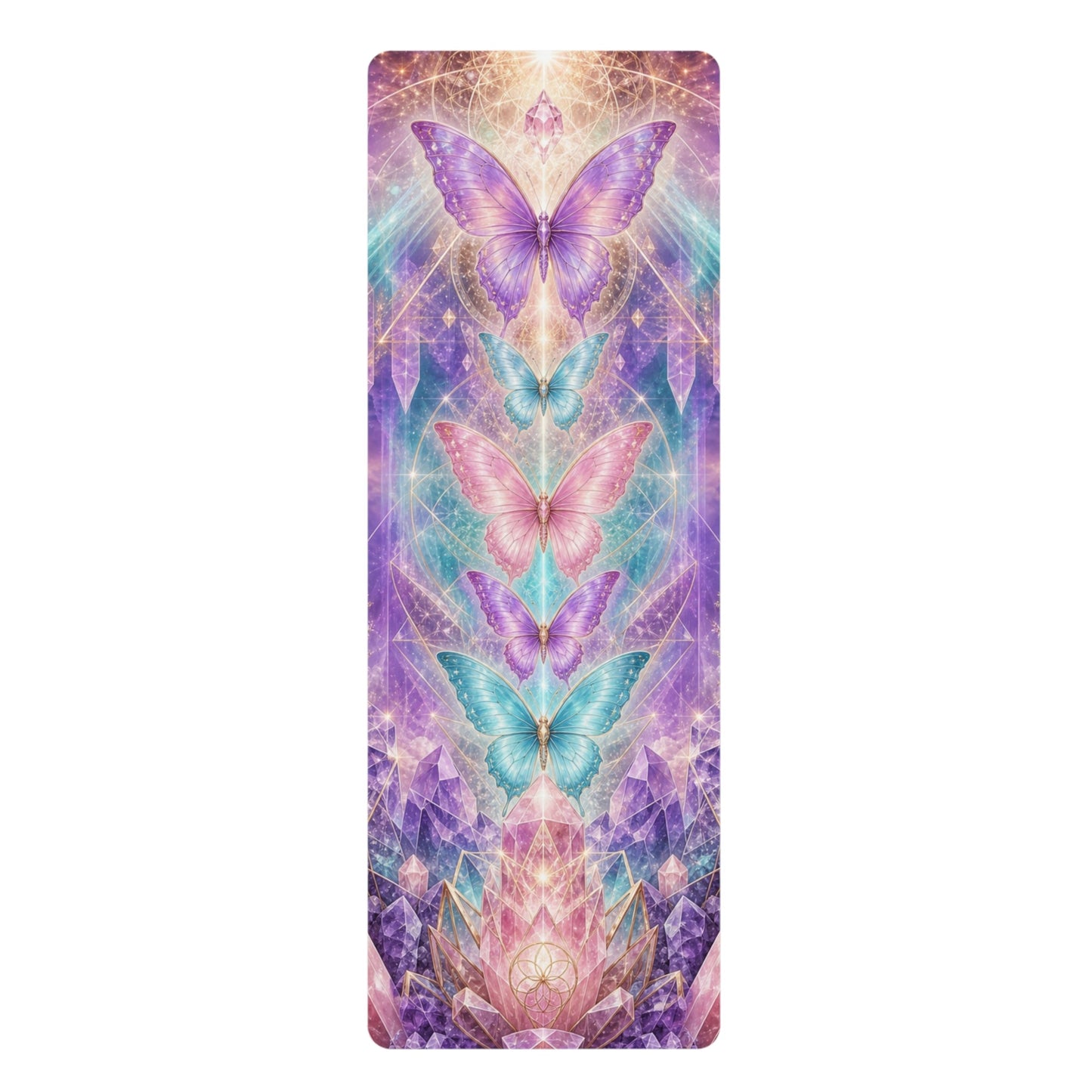 Lotus Bloom Yoga Mat – Inspirational Fitness Mat for Meditation, Pilates & Home Gym, Gift for Active Women - Best Yoga Mats for Home Workouts
