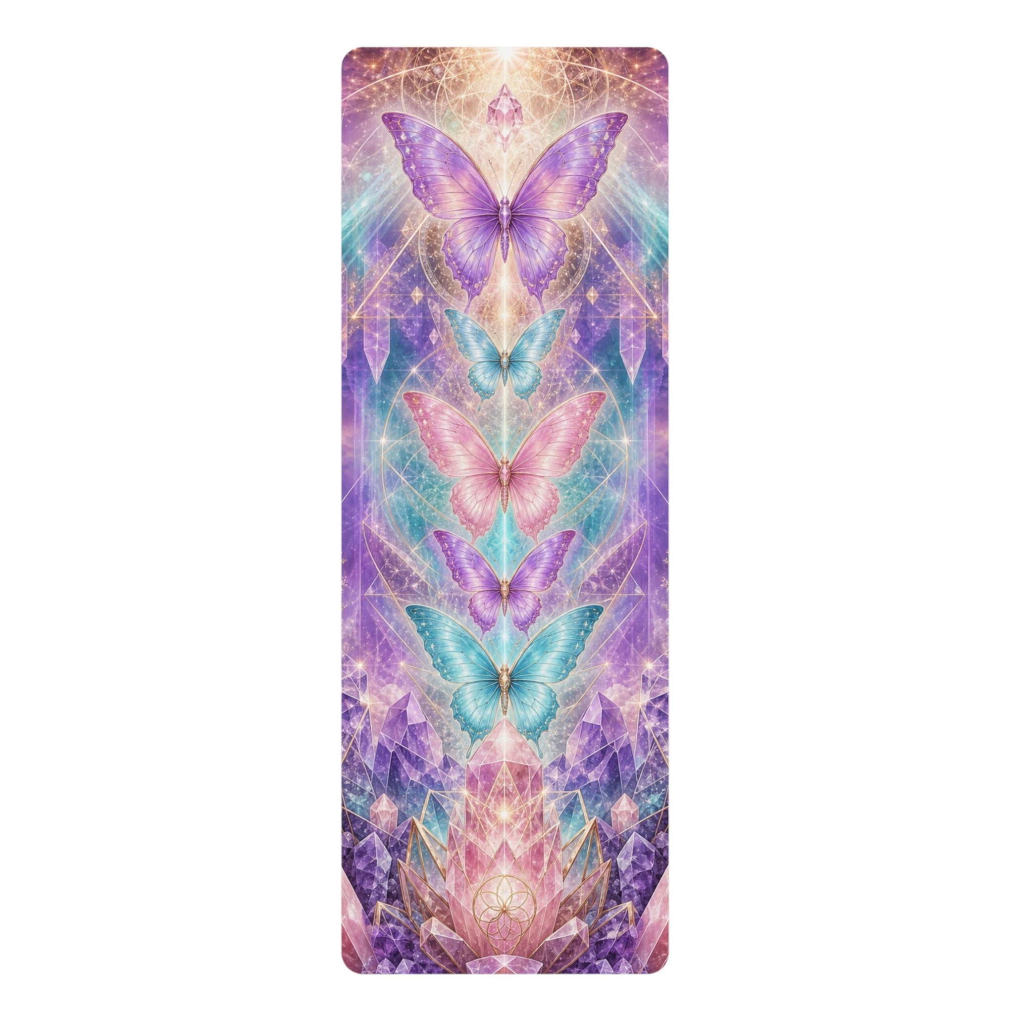 Lotus Bloom Yoga Mat – Inspirational Fitness Mat for Meditation, Pilates & Home Gym, Gift for Active Women Printify