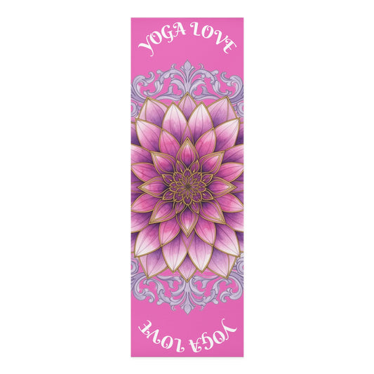 Wildflower Serenity Yoga Mat by Printify with floral pattern, non-slip surface, ideal for yoga and mindfulness practice at home.