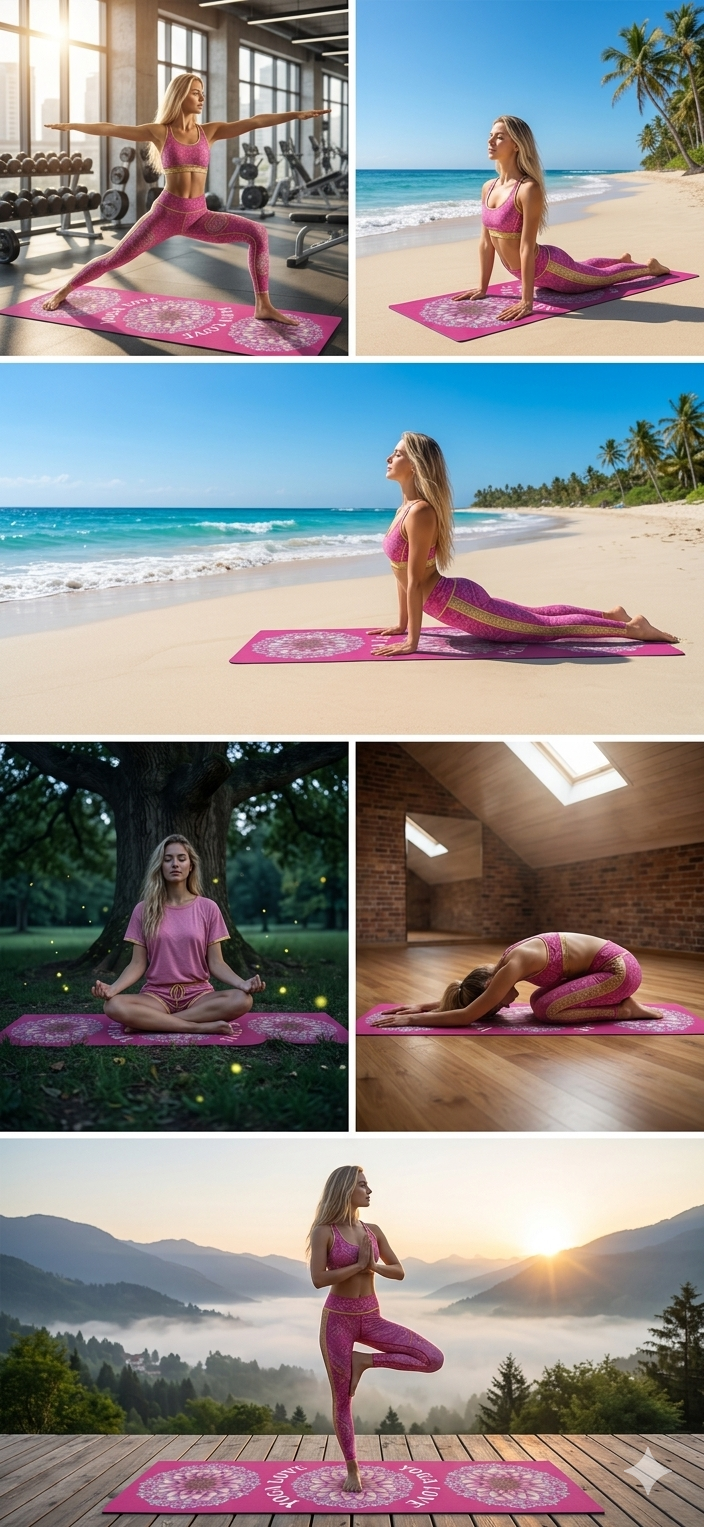Yoga Mat | Nature-Inspired Exercise Mat, Non-Slip Yoga Equipment, Mindfulness Gift for Her Printify