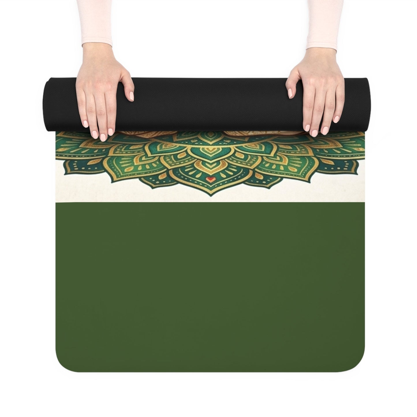 Goddess Meditation Rubber Yoga Mat | Spiritual Lotus Pose Pattern - Best Yoga Mats for Home Workouts