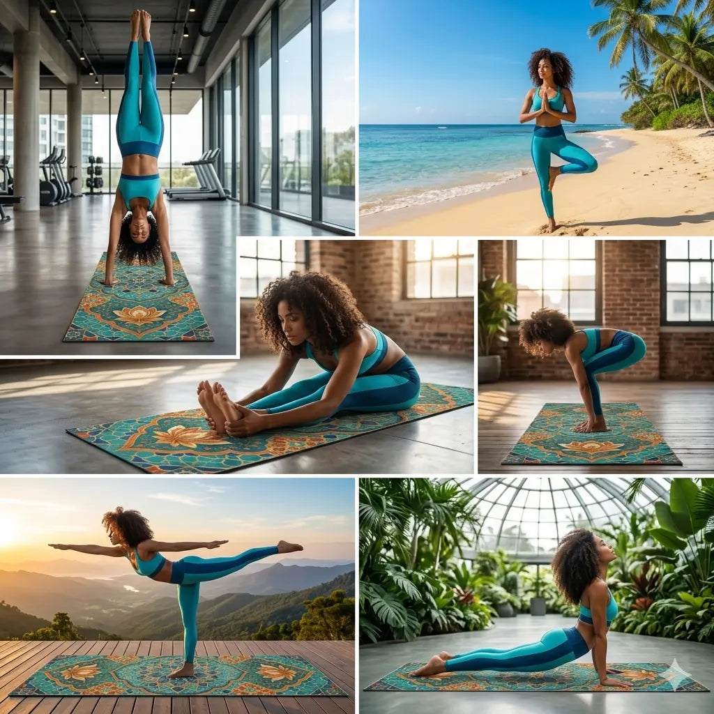 Aesthetic Yoga Mat, Workout Motivation Mat, Wellness Gift for Him or Her Printify