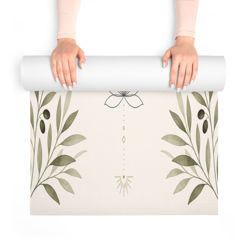 Yoga Love foam mat | meditation lotus greenery alignment