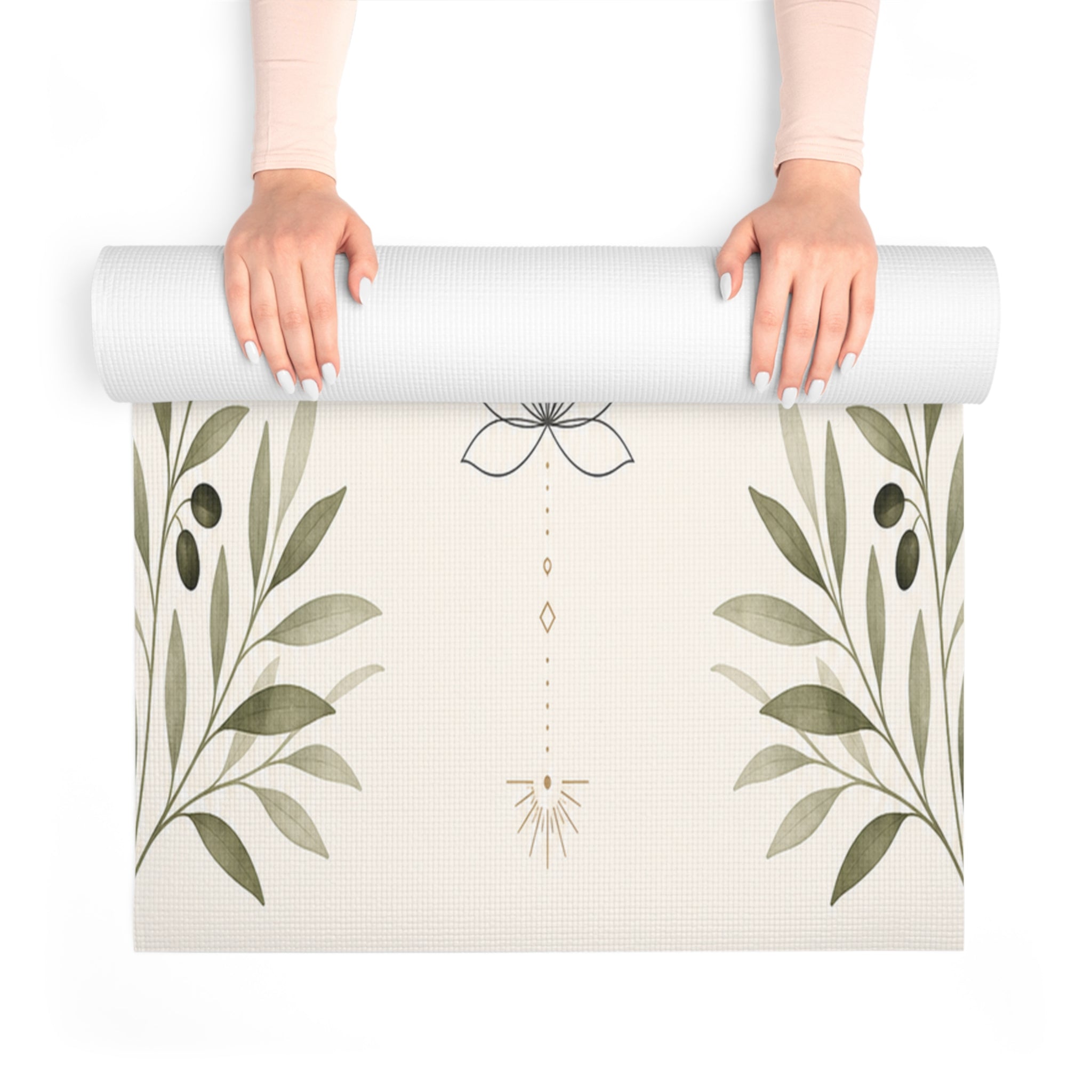 Yoga Love foam mat | meditation lotus greenery alignment