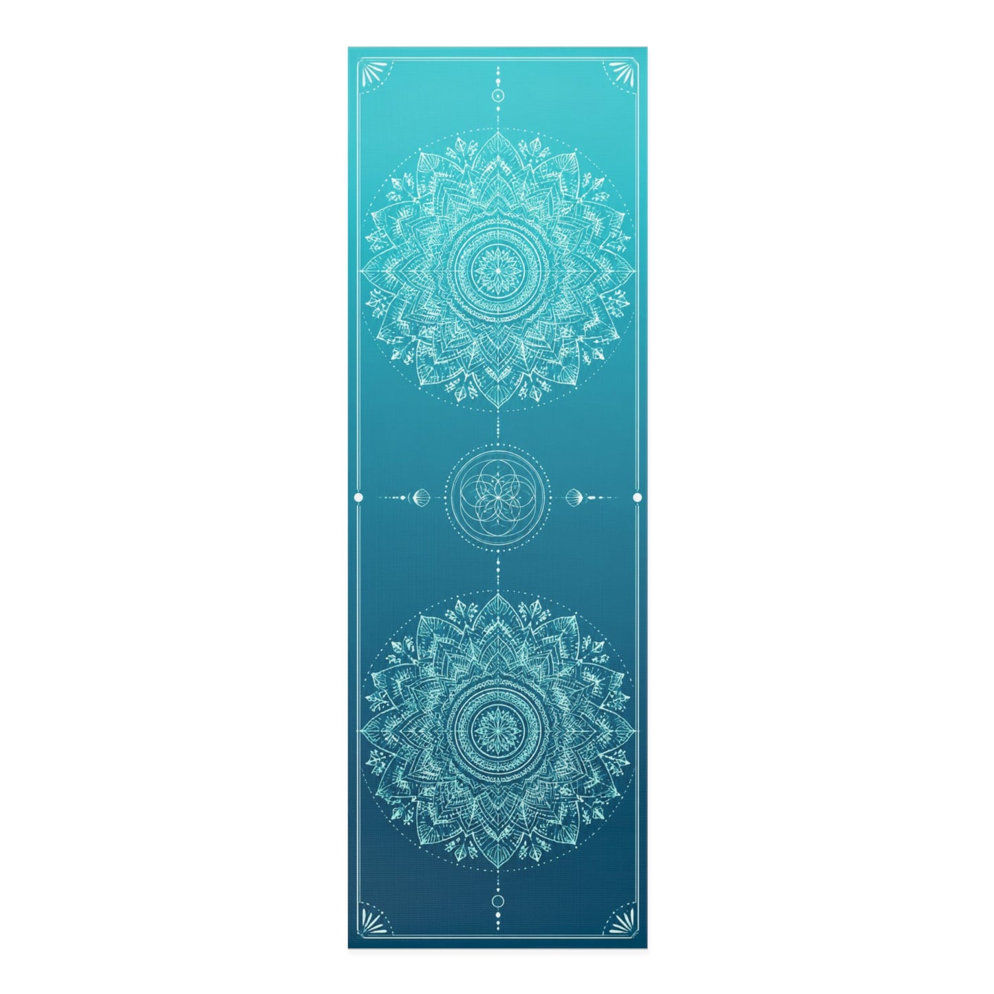 Teal Mandala Foam Yoga Mat | Meditation Spiral Alignment Printify
