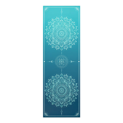 Teal Mandala Foam Yoga Mat | Meditation Spiral Alignment Printify