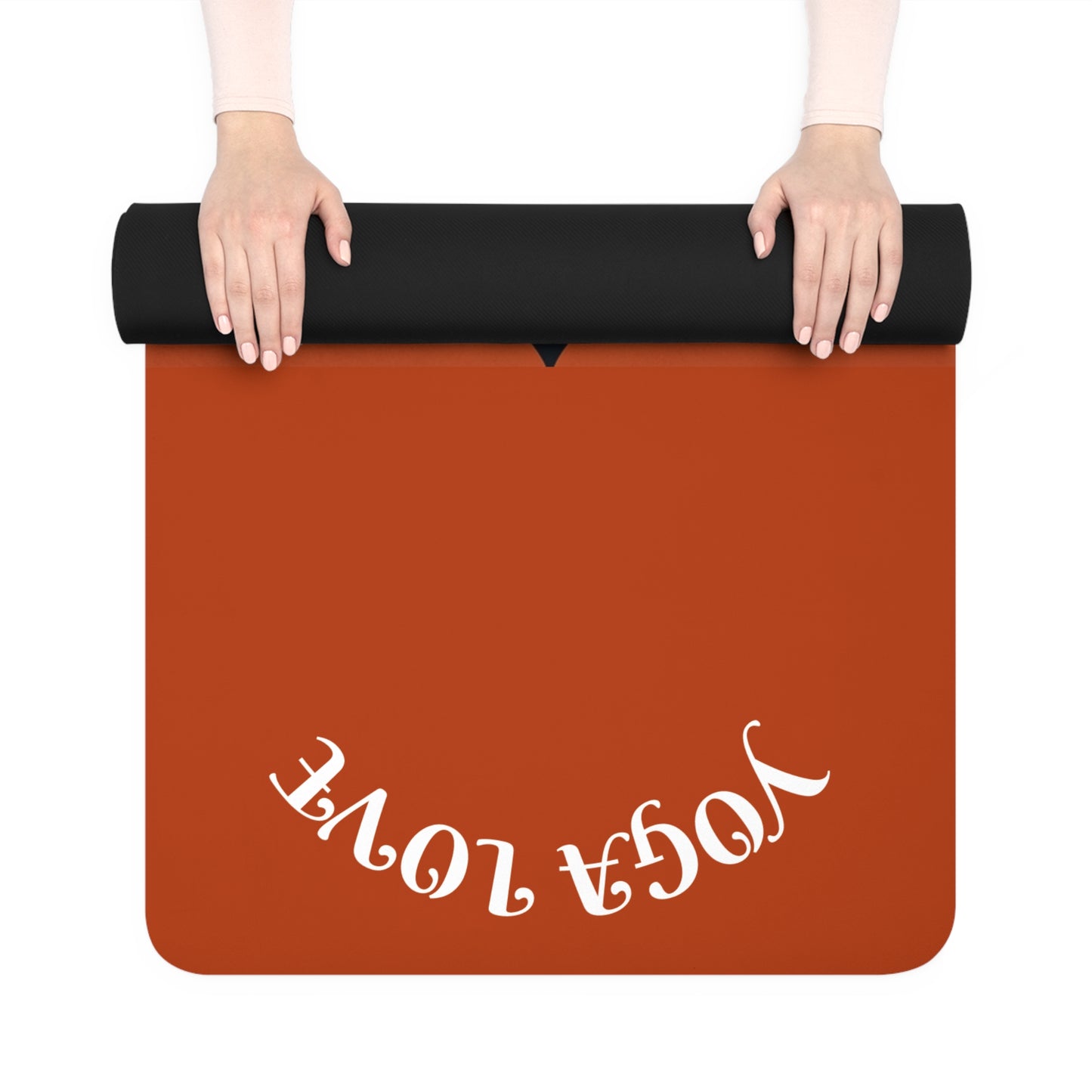 YOGA LOVE black yoga mat | rubber yoga mat, minimalist yoga design Printify