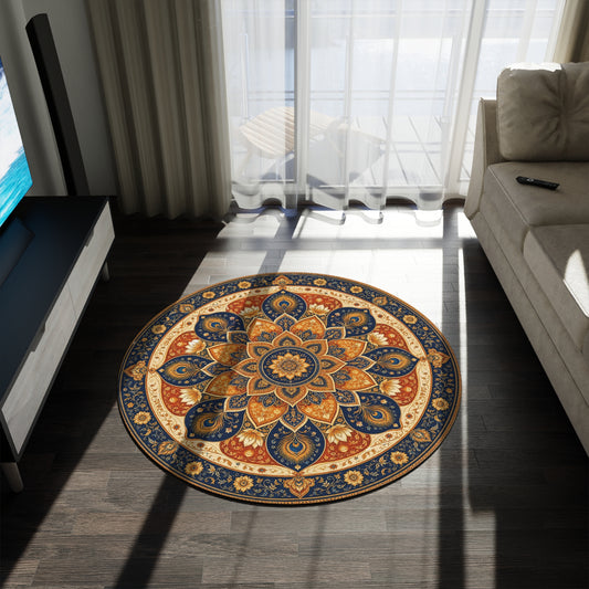 Bohemian Mandala Round Rug | Floral Medallion Area Rug Printify