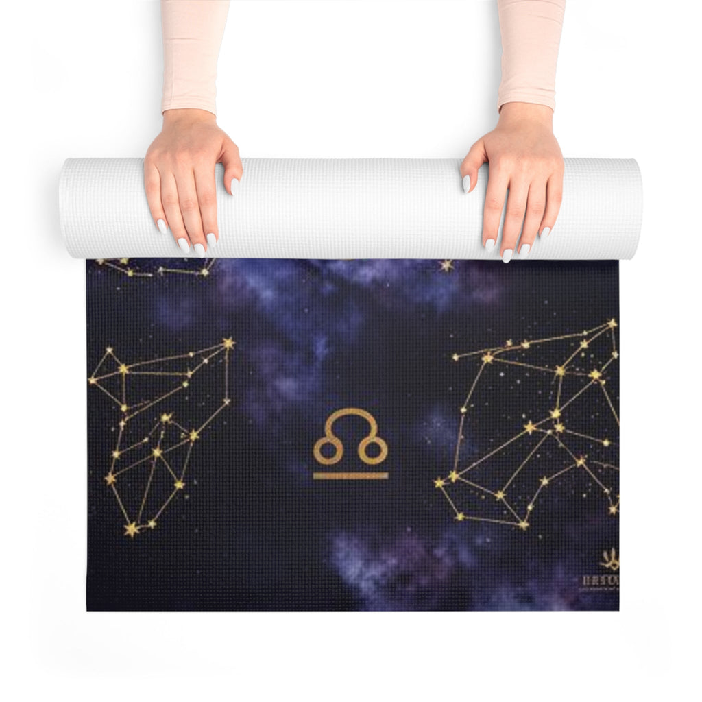 Zodiac Constellation Mandala Foam Yoga Mat | Astrological Stars Galaxy Pattern Printify