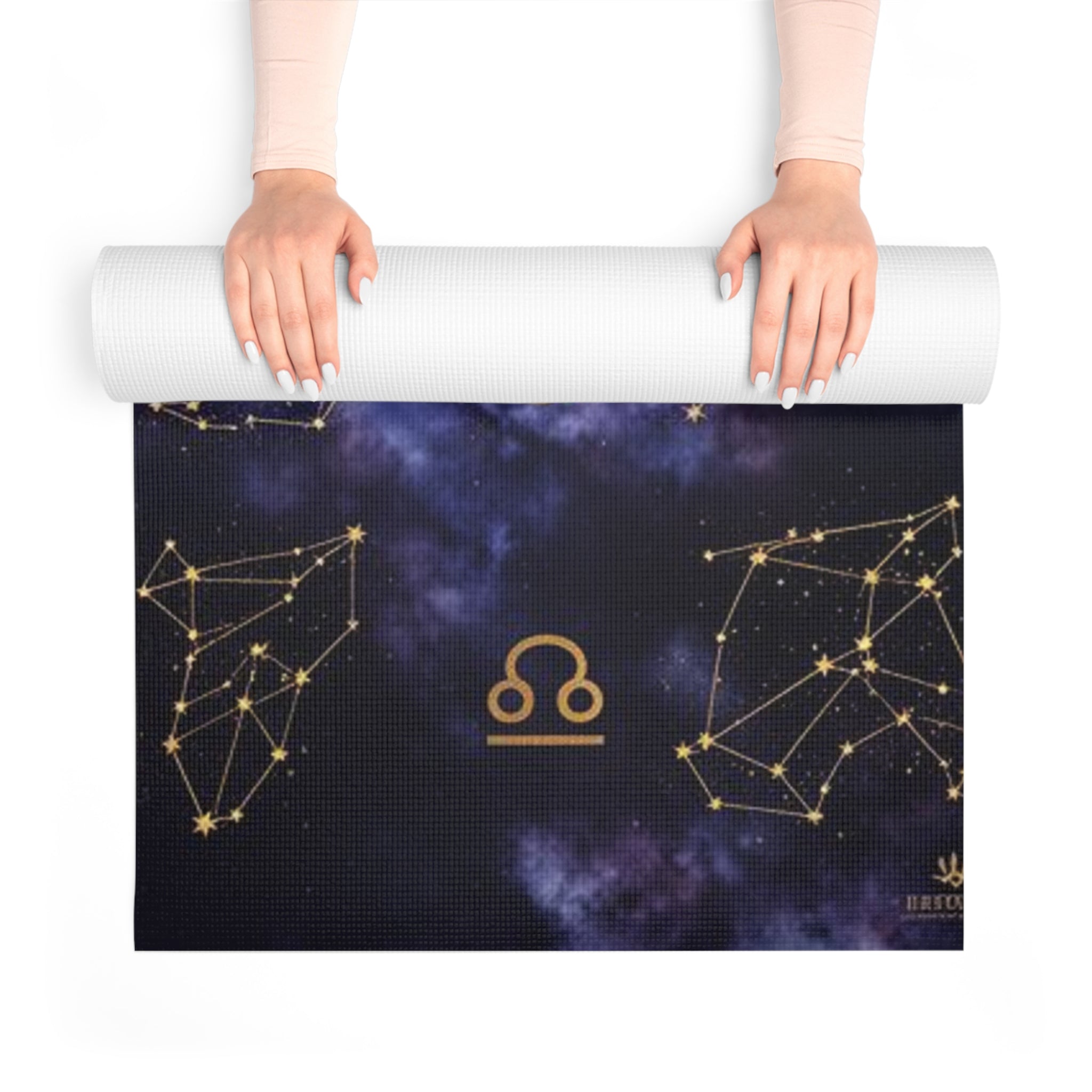 Zodiac Constellation Mandala Foam Yoga Mat | Astrological Stars Galaxy Pattern Printify
