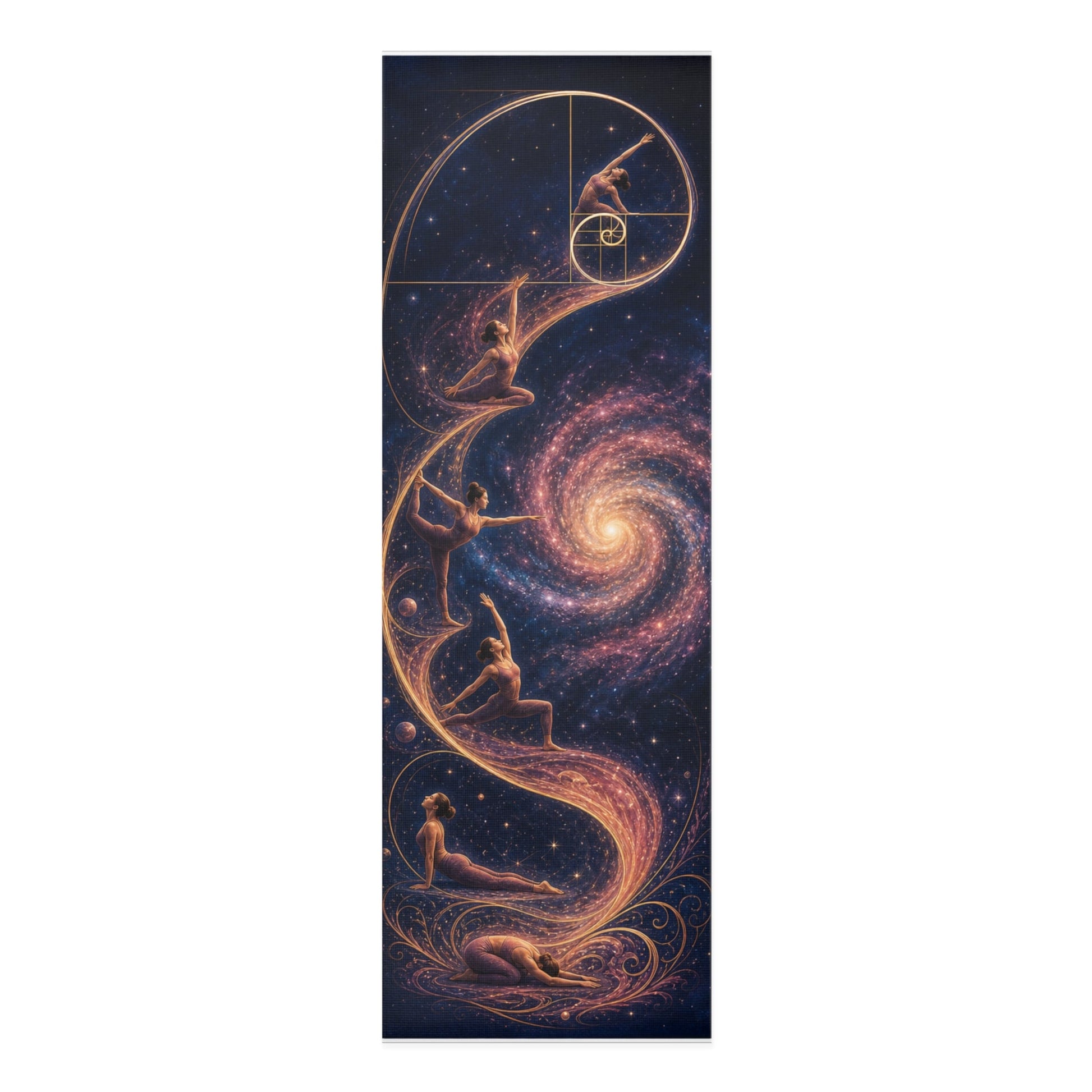 Golden Spiral Yoga Poses Foam Yoga Mat | Cosmic Galaxy Flow - Best Yoga Mats for Home Workouts