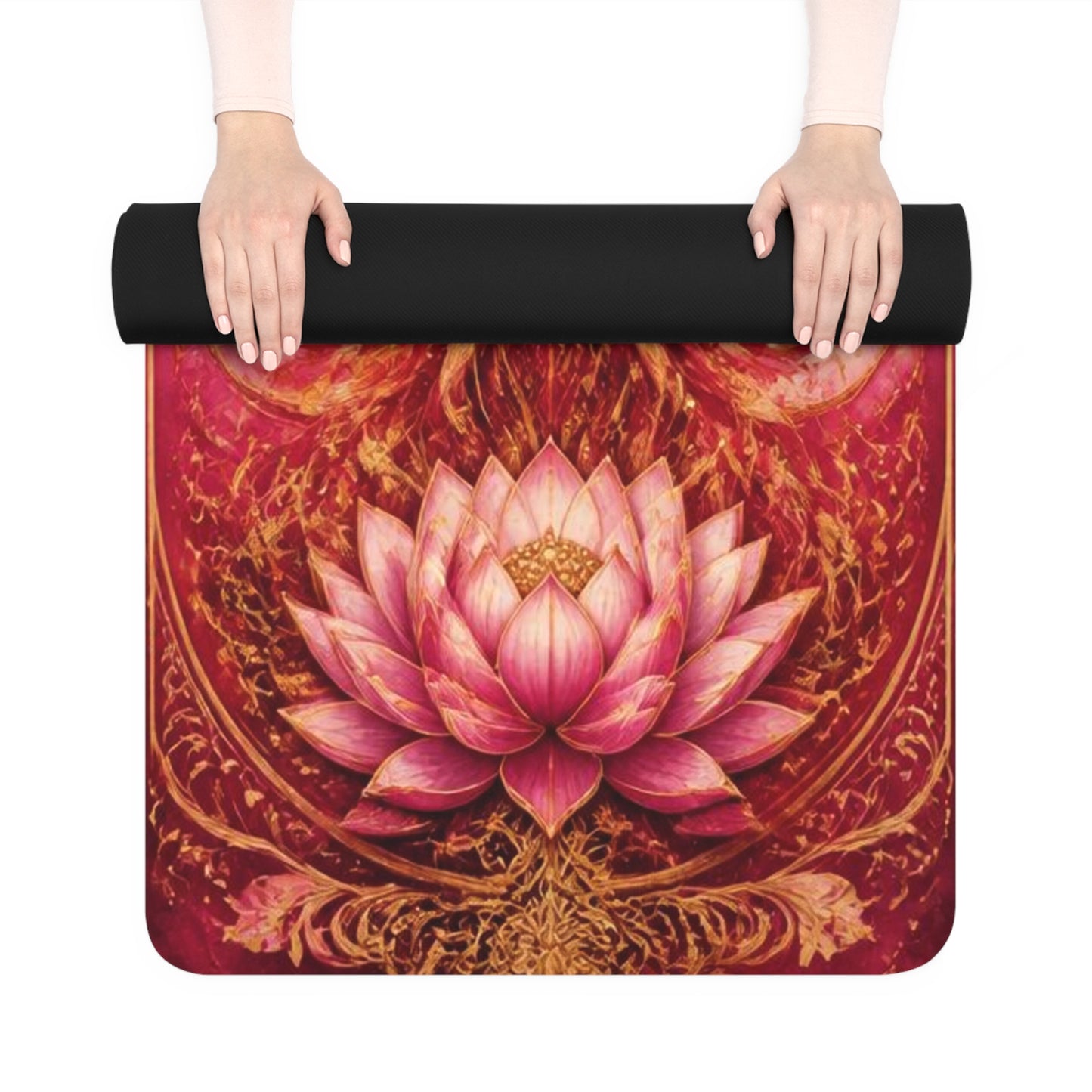 Phoenix Heart Lotus Rubber Yoga Mat | Spiritual Chakra Meditation - Best Yoga Mats for Home Workouts
