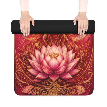 Phoenix Heart Lotus Rubber Yoga Mat | Spiritual Chakra Meditation - Best Yoga Mats for Home Workouts
