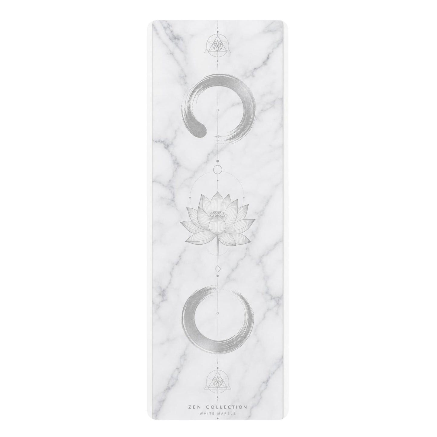 Lotus Moon Phases Rubber Yoga Mat | Marble Mandala Design - Best Yoga Mats for Home Workouts