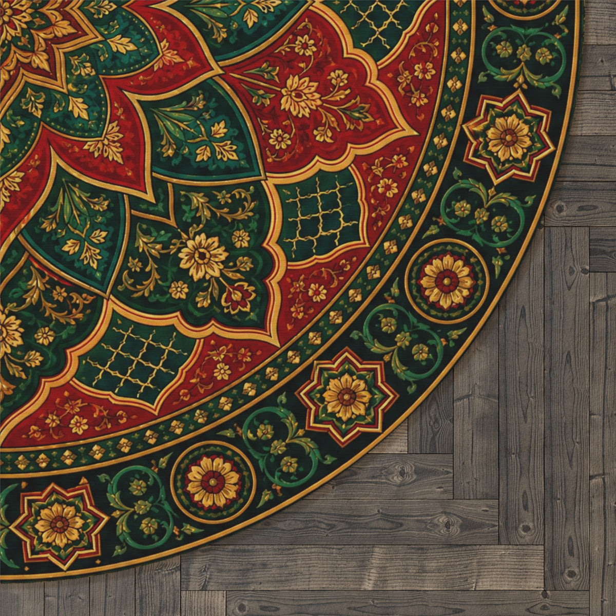 Moroccan Mandala Round Rug | Boho Floral Medallion Area Rug Printify