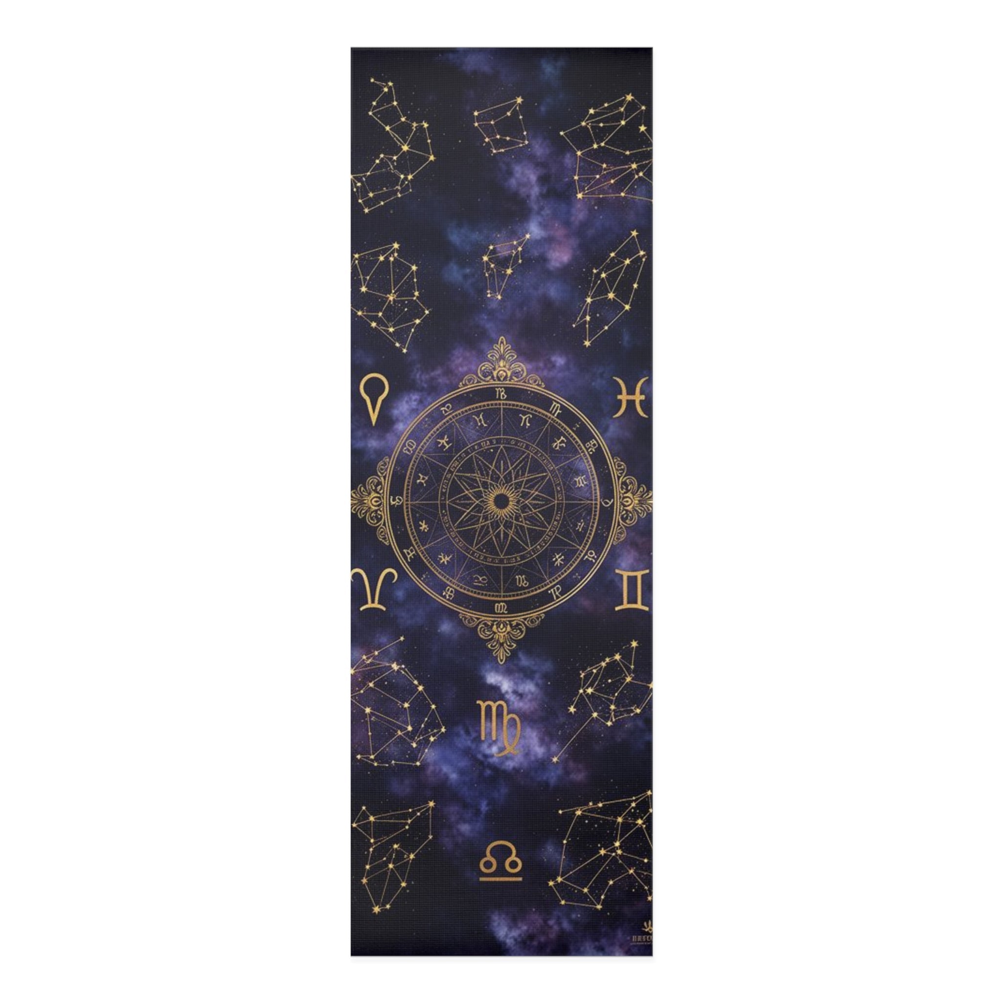 Zodiac Constellation Mandala Foam Yoga Mat | Astrological Stars Galaxy Pattern Printify