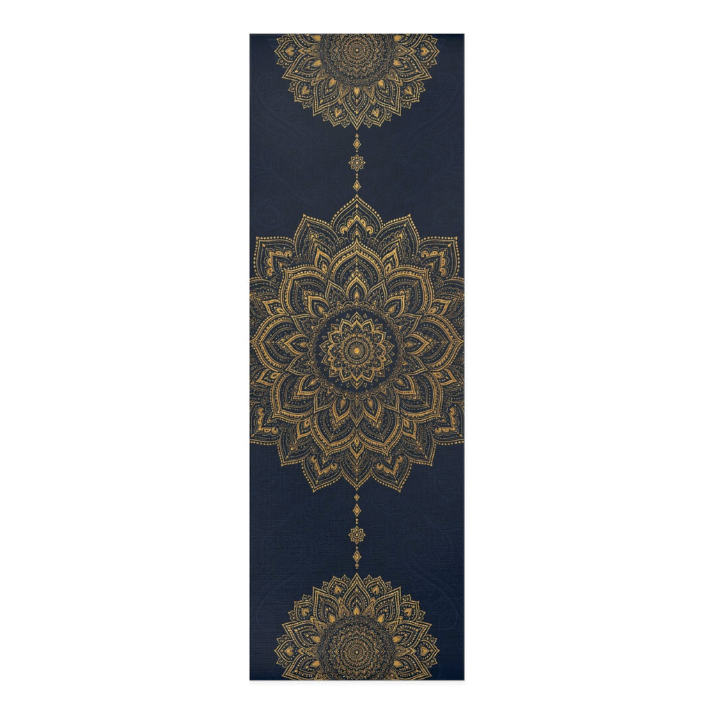 Gold Mandala Pattern Foam Yoga Mat | Navy Meditation Mat Printify