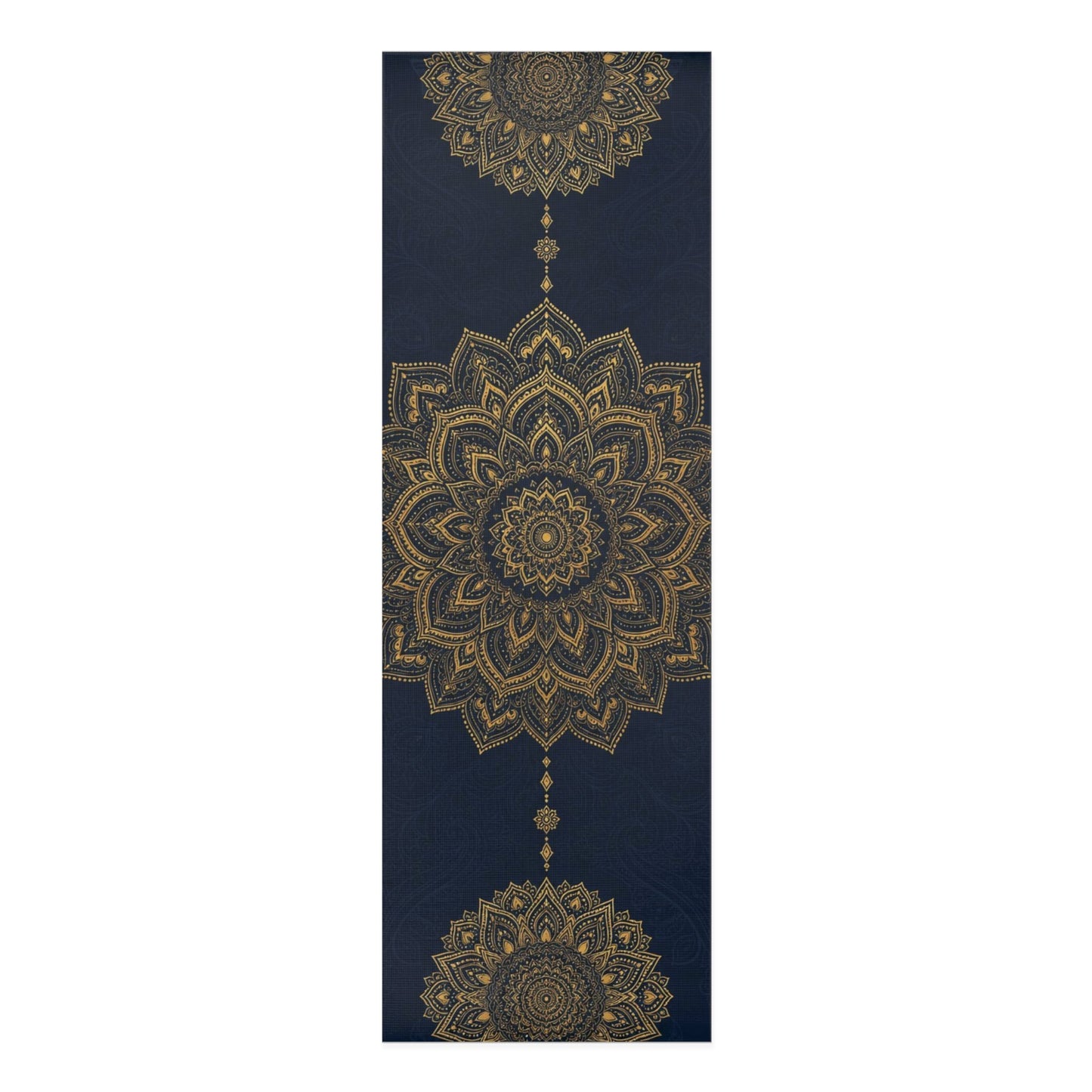 Gold Mandala Pattern Foam Yoga Mat | Navy Meditation Mat - Best Yoga Mats for Home Workouts
