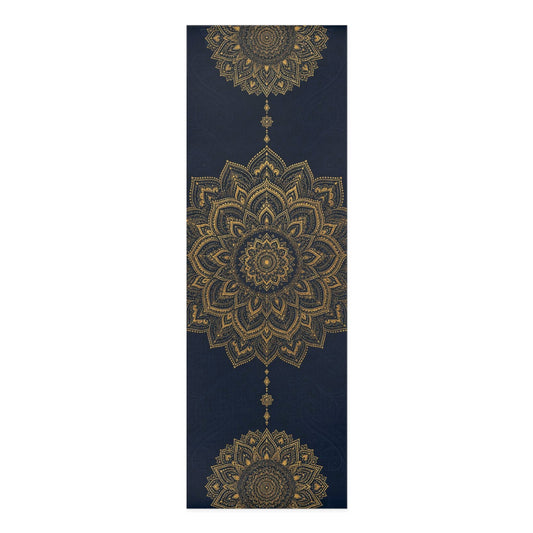 Gold Mandala Pattern Foam Yoga Mat | Navy Meditation Mat - Best Yoga Mats for Home Workouts