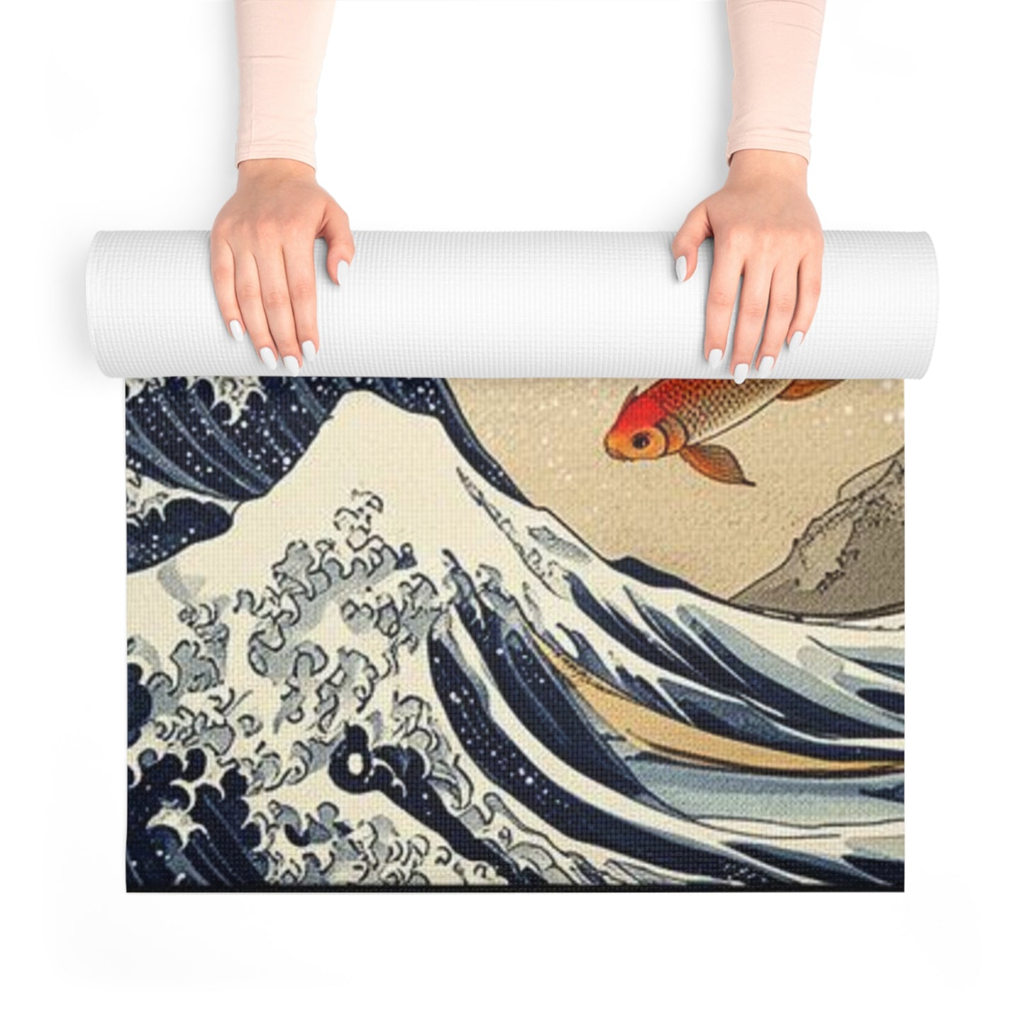 Koi Wave Sun Foam Yoga Mat | Japanese Cherry Blossom Zen Design - Best Yoga Mats for Home Workouts