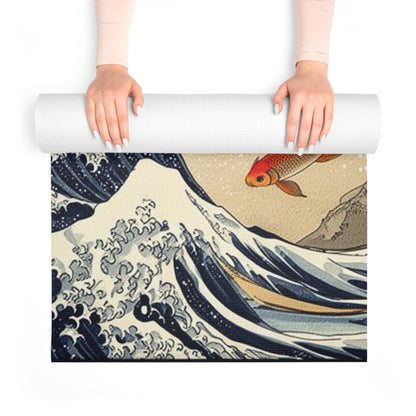 Koi Wave Sun Foam Yoga Mat | Japanese Cherry Blossom Zen Design - Best Yoga Mats for Home Workouts