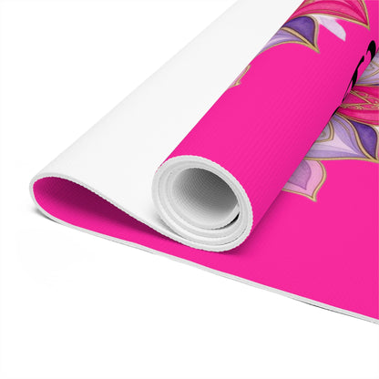 Pink Lotus Bloom Yoga Mat | Inspirational Fitness Mat for Meditation, Pilates & Home Gym, Gift for Active Women - Best Yoga Mats for Home Workouts
