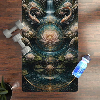 Sacred Geometry Lotus Tree Rubber Yoga Mat | Spiritual Meditation Mandala Printify