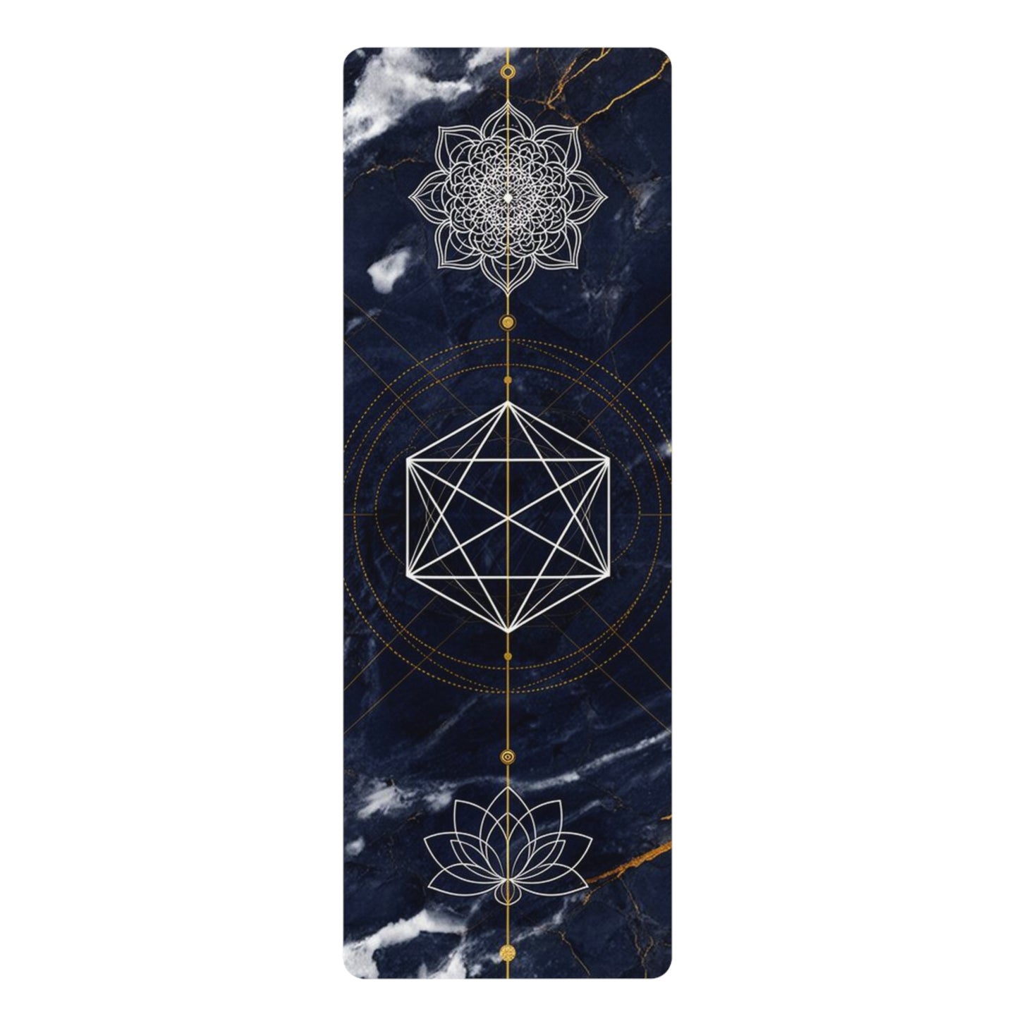 Sacred Geometry Lotus Rubber Yoga Mat | Mandala Metatron Design - Best Yoga Mats for Home Workouts