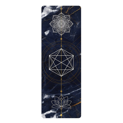 Sacred Geometry Lotus Rubber Yoga Mat | Mandala Metatron Design - Best Yoga Mats for Home Workouts