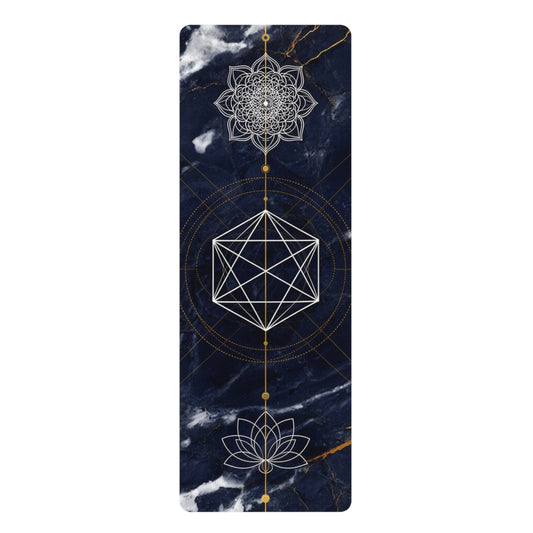 Sacred Geometry Lotus Rubber Yoga Mat | Mandala Metatron Design - Best Yoga Mats for Home Workouts