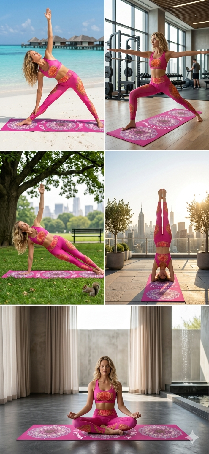Yoga Mat | Nature-Inspired Exercise Mat, Non-Slip Yoga Equipment, Mindfulness Gift for Her Printify