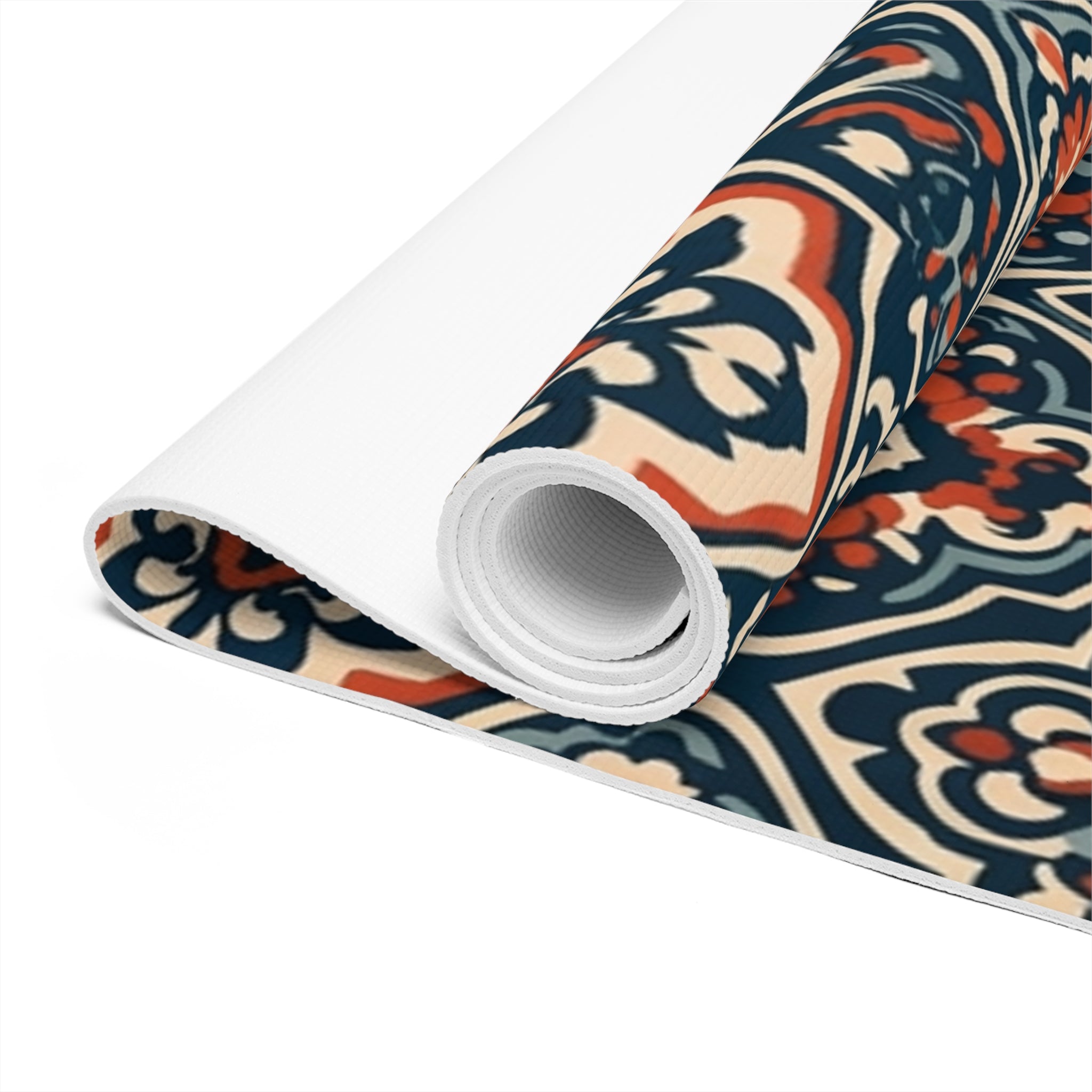 Moroccan Tile Pattern Foam Yoga Mat | Vintage Boho Mandala Design Printify