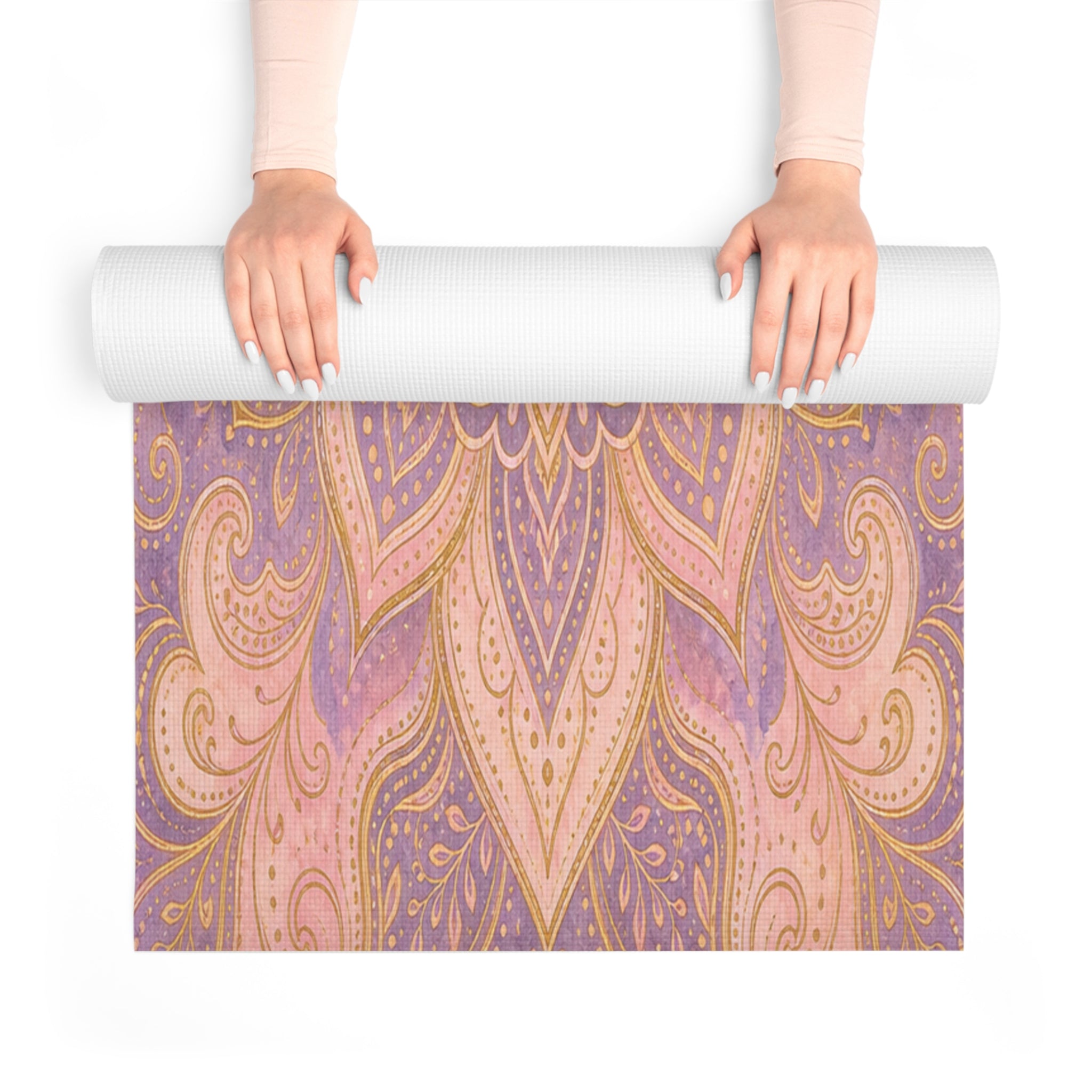 Lotus Mandala Yoga Love Foam Yoga Mat | Pink Purple Meditation Mat