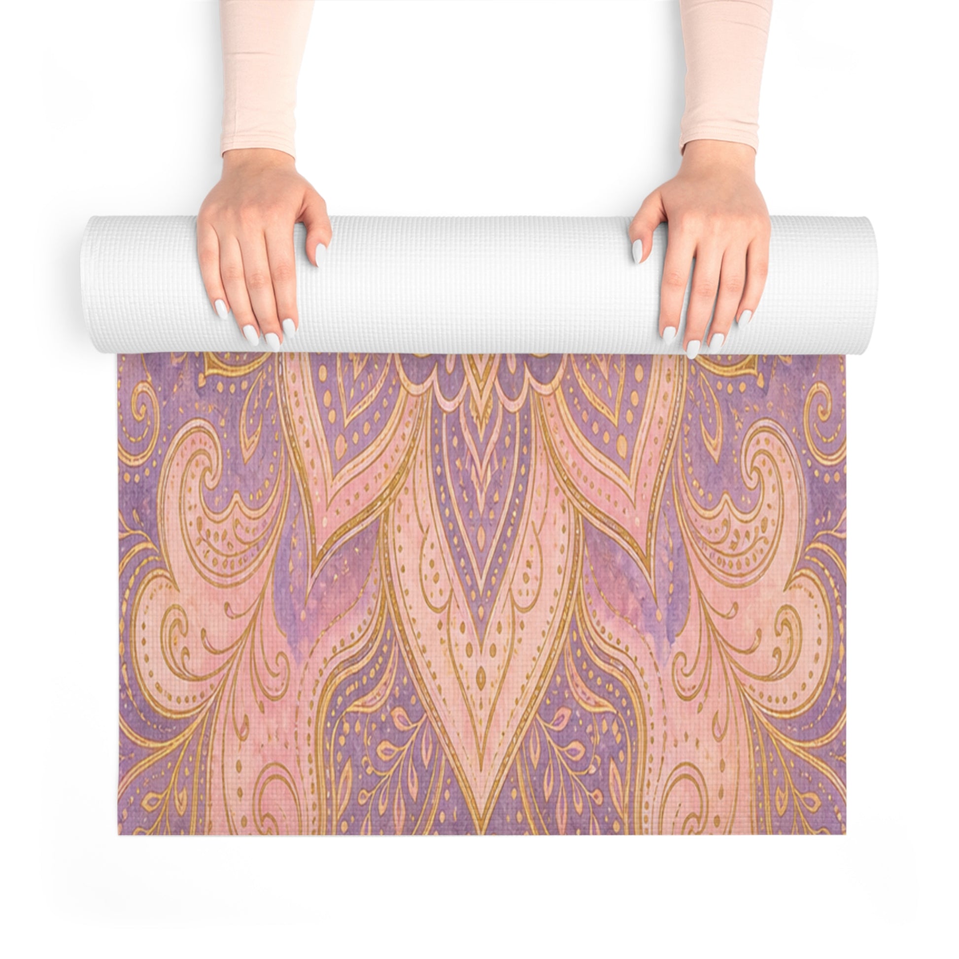 Lotus Mandala Yoga Love Foam Yoga Mat | Pink Purple Meditation Mat - Best Yoga Mats for Home Workouts