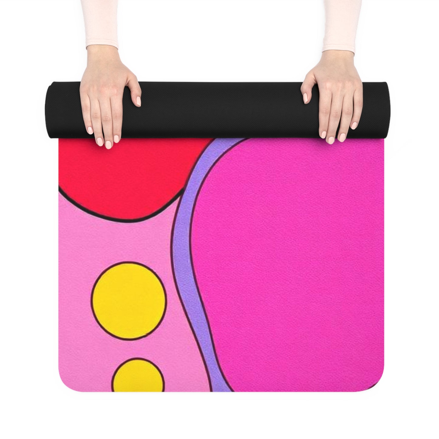 Colorful Abstract Shapes Rubber Yoga Mat | Bright Pop Art Fitness Mat - Best Yoga Mats for Home Workouts