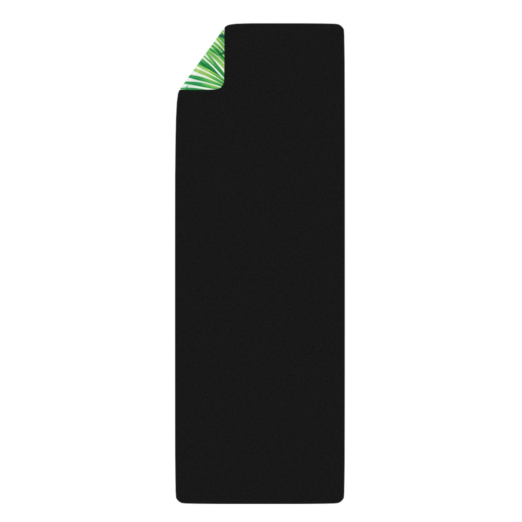 Tropical Hibiscus Leaves Rubber Yoga Mat | Floral Jungle Exercise Mat