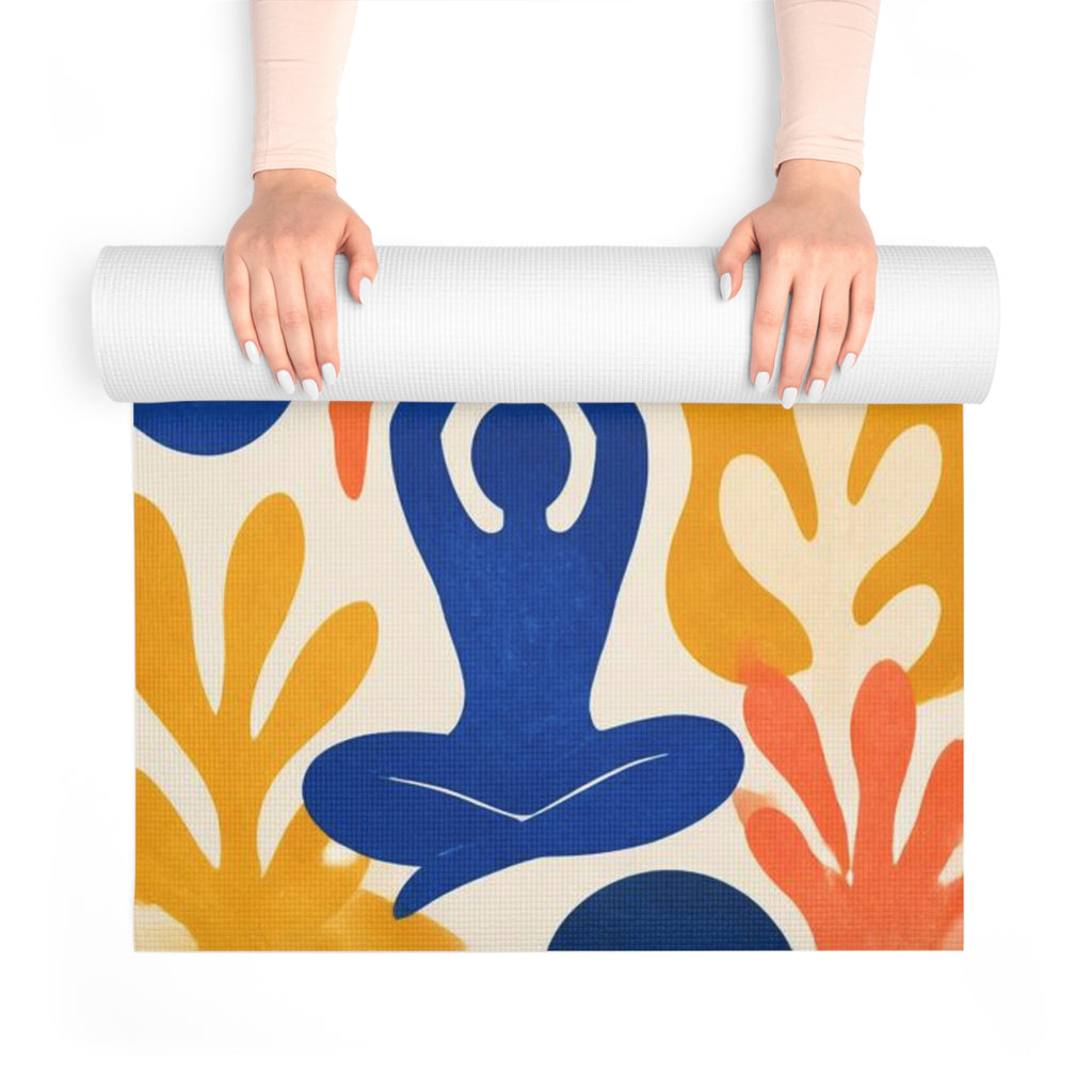 Abstract Yoga Poses Foam Yoga Mat | Colorful Figurative Flow, Botanical Shapes Printify