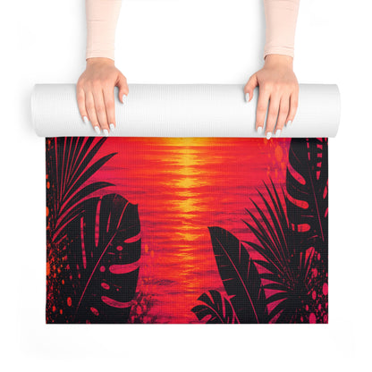 Best Non-Slip Yoga Mat for Home Workouts & Daily Practice | Tropical sunset hot yoga mat - Best Yoga Mats for Home Workouts