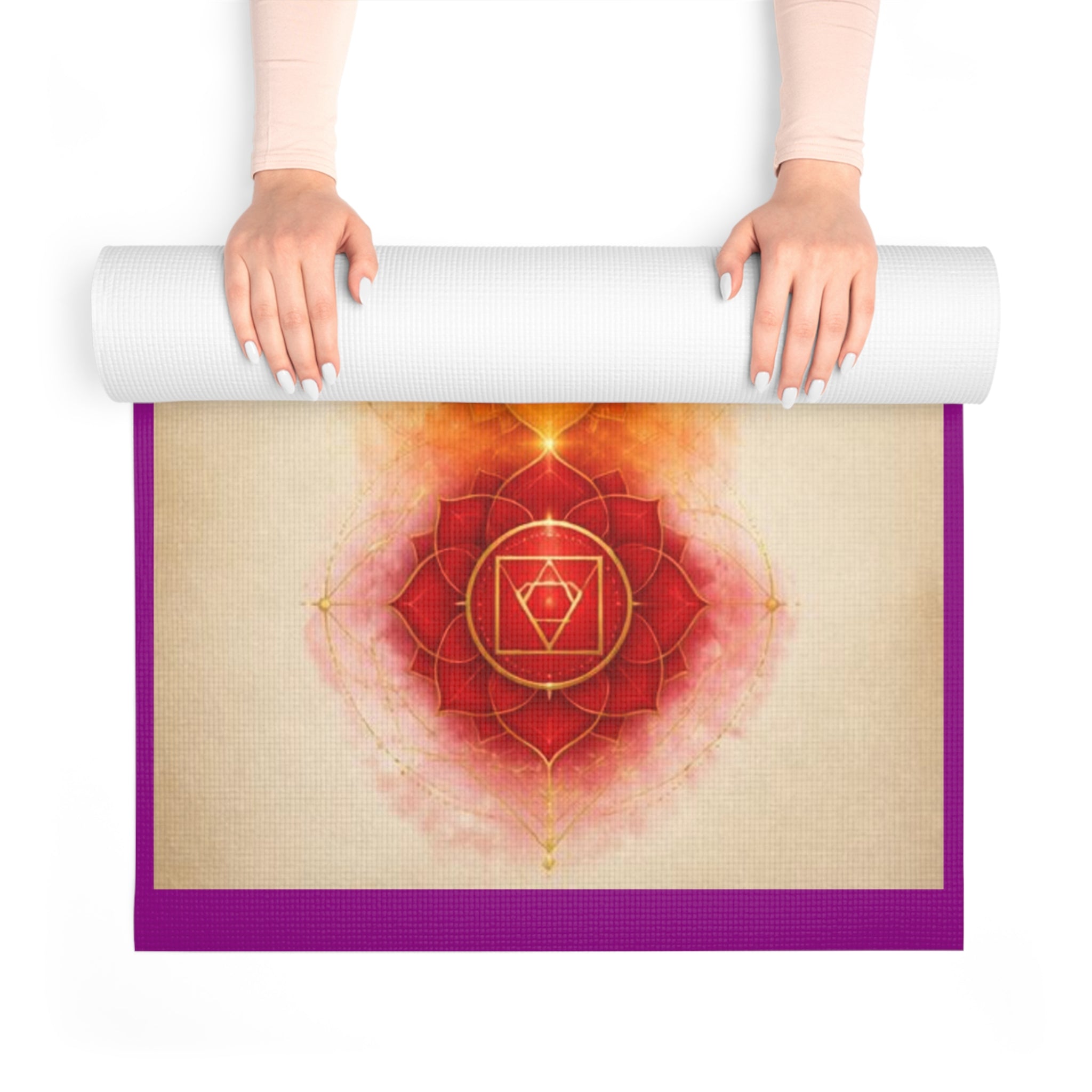 Chakra Alignment Foam Yoga Mat | Seven Chakra Symbols, Energy Healing Printify