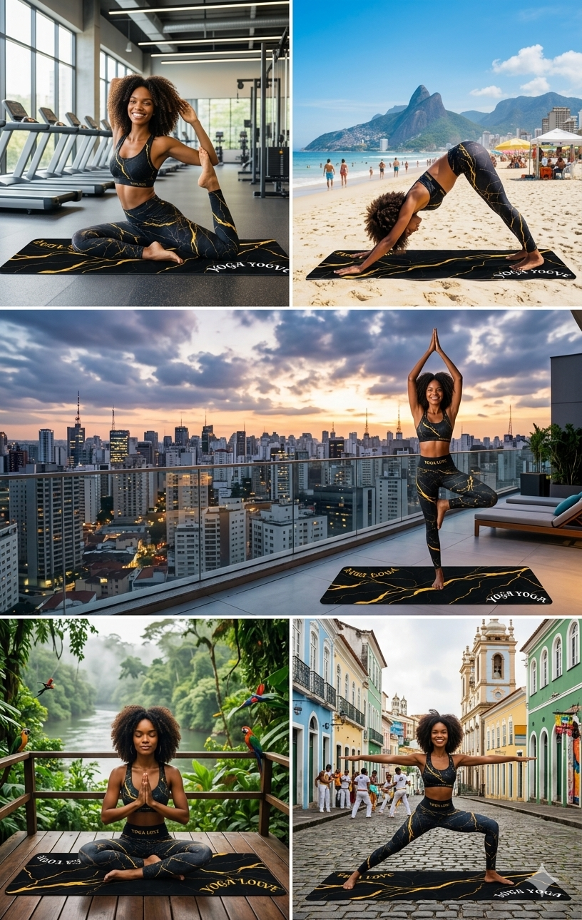 Non-slip thick yoga mat for yoga, Pilates, and workouts, ideal for home gym and fitness exercises.