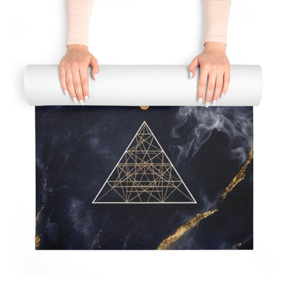 Sacred Geometry Flower of Life Foam Yoga Mat | Mystic Marble Design - Best Yoga Mats for Home Workouts
