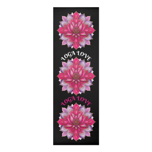 Lotus Bloom Yoga Mat | Inspirational Fitness Mat for Meditation, Pilates & Home Gym, Gift for Active Women - Best Yoga Mats for Home Workouts