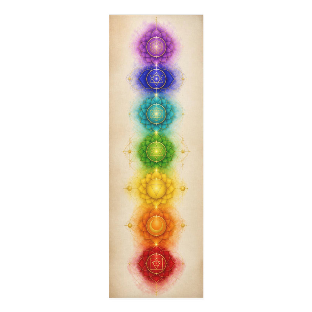 Chakra Alignment Foam Yoga Mat | Seven Chakra Symbols, Energy Healing Printify