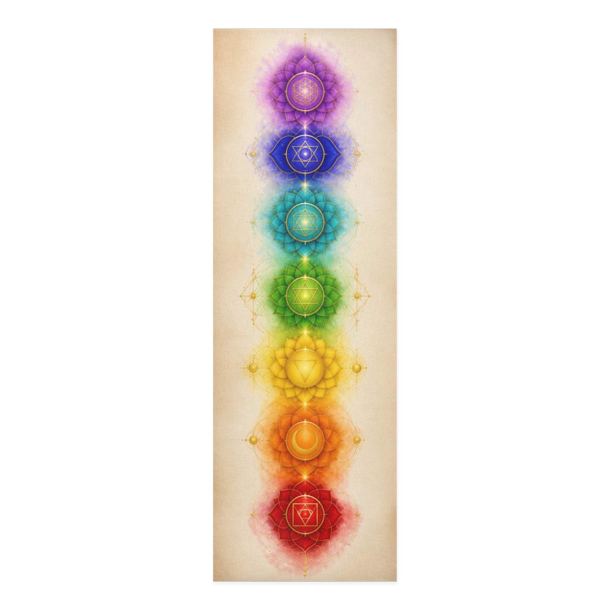 Chakra Alignment Foam Yoga Mat | Seven Chakra Symbols, Energy Healing Printify