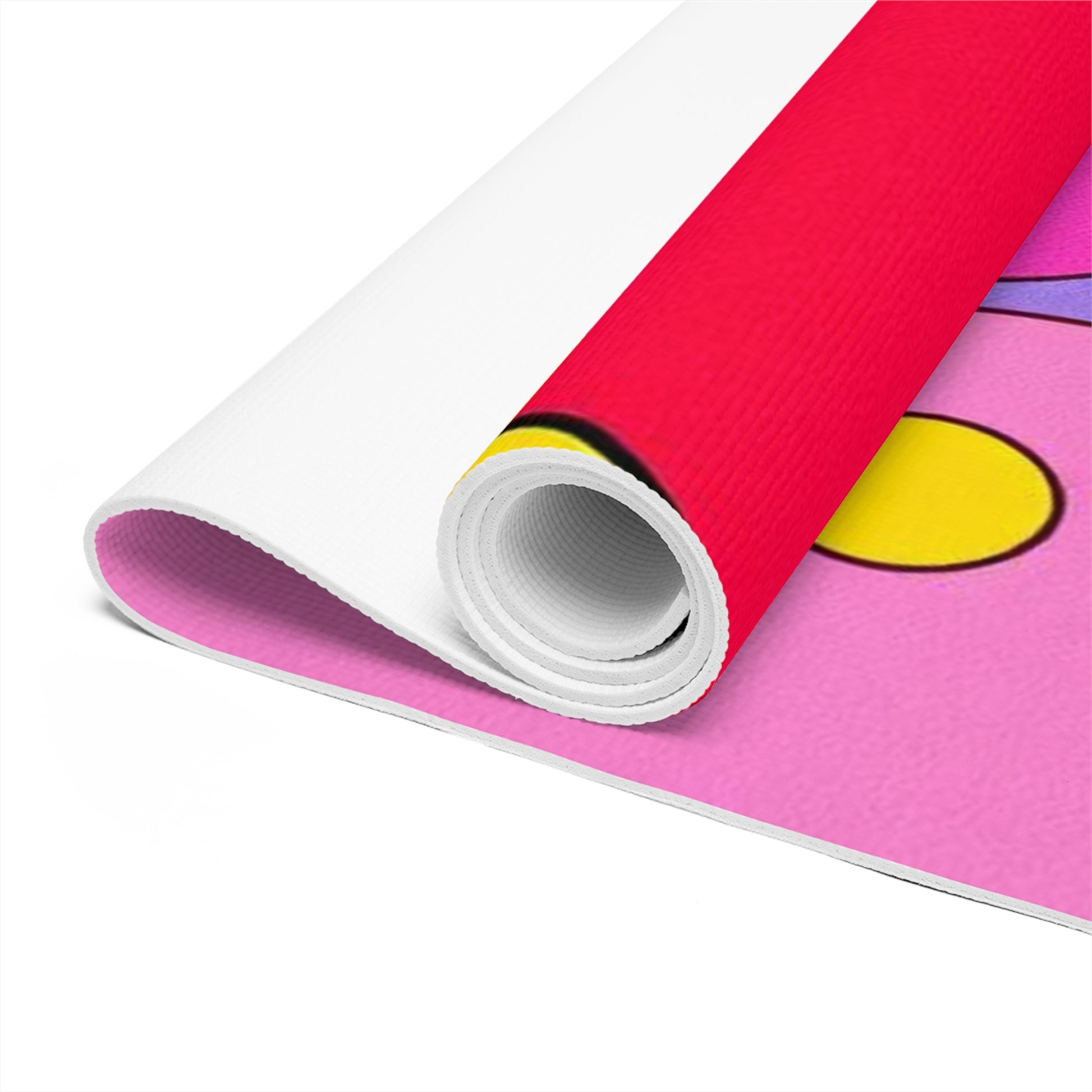 Abstract Colorful Blobs Foam Yoga Mat | Bright Pink Purple Yellow Shapes - Best Yoga Mats for Home Workouts