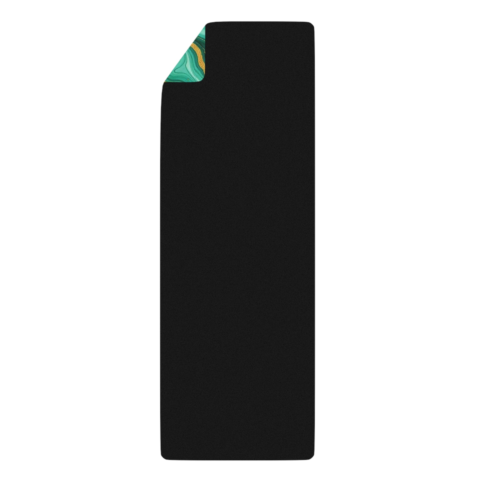 Green Gold Marble Swirl Rubber Yoga Mat | Abstract Agate Pattern - Best Yoga Mats for Home Workouts